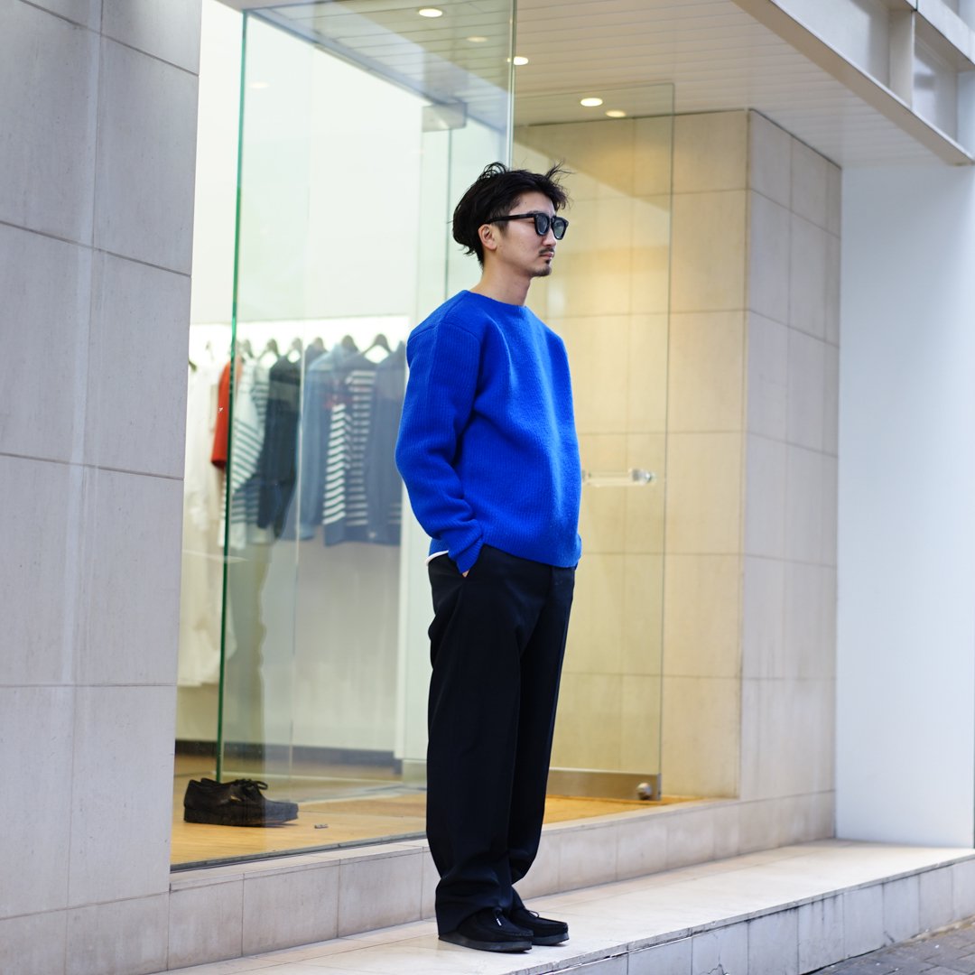 AURALEE(オーラリー)Milled French Merino Rib Knit Boat Neck P/O