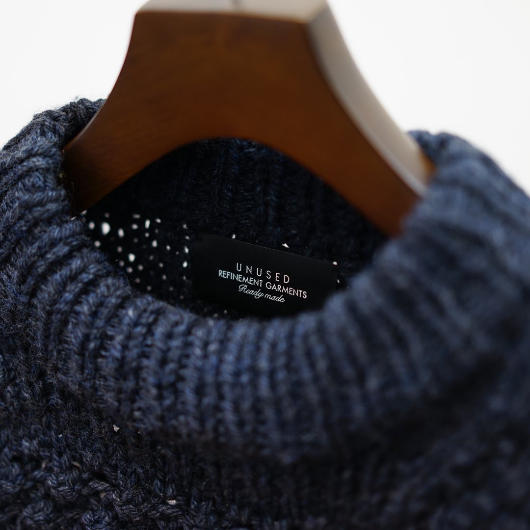 UNUSED(アンユーズド)Aran Sweater(US2369)/Charcoal Black