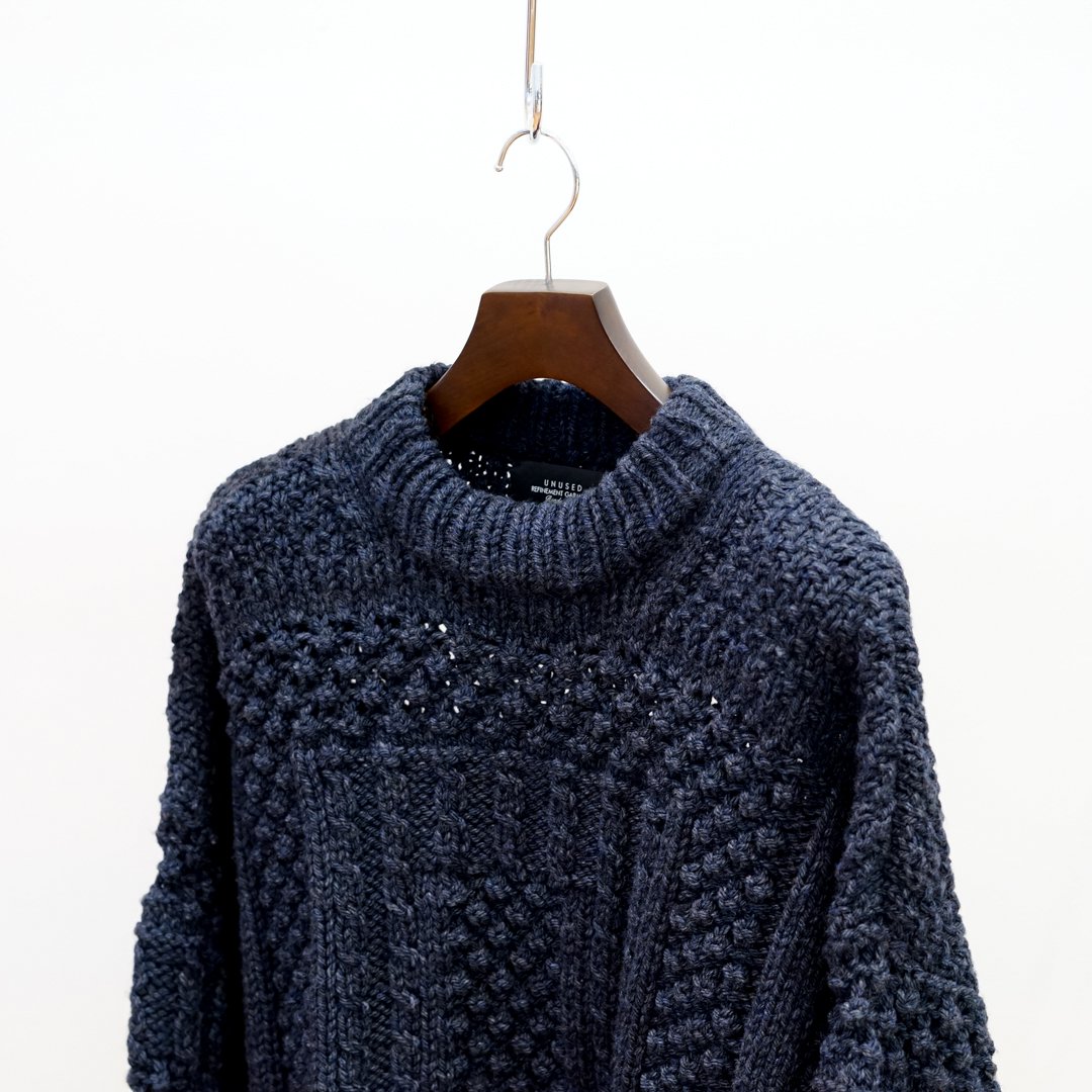 US1702unused hand knit cable sweater アランニット - www ...