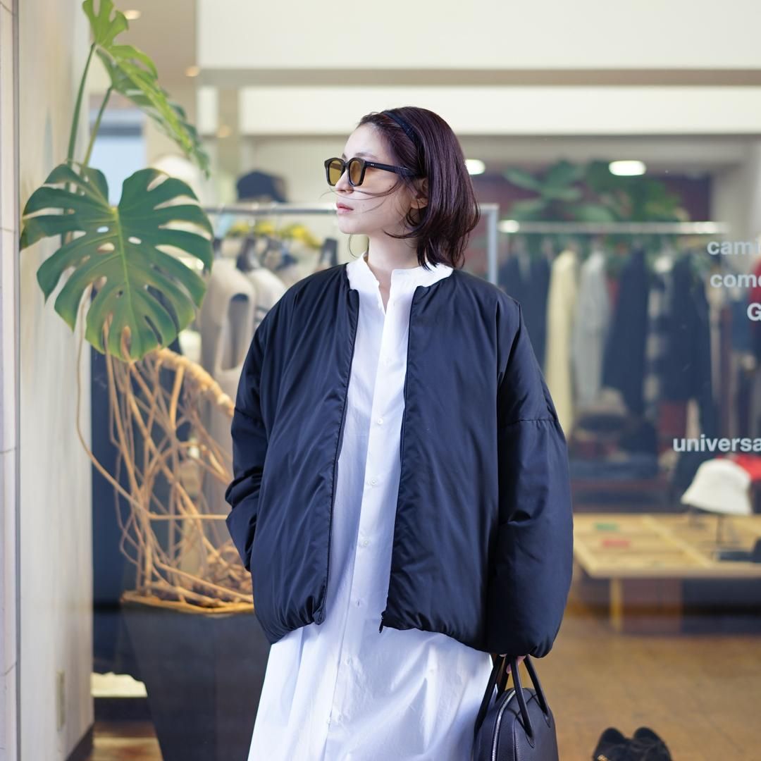 [women's] miffew(ߥե塼)No Collar Over Down Jacket/Beige/Black/