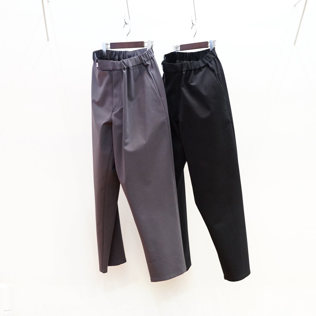 Graphpaper(グラフペーパー)Compact Ponte Slim Weisted Wide Tapered Chef Pants (GM241-40289B)/C.Gray/Black/