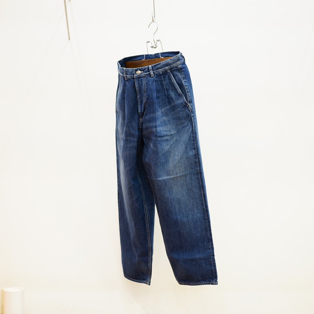 Graphpaper(グラフペーパー) Selvage Denim Two Tuck Tapered Pants  (GU241-40187DB)/Dark Fade