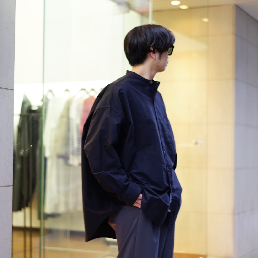 Graphpaper(グラフペーパー)Oxford Oversized Band Collar Shirt 