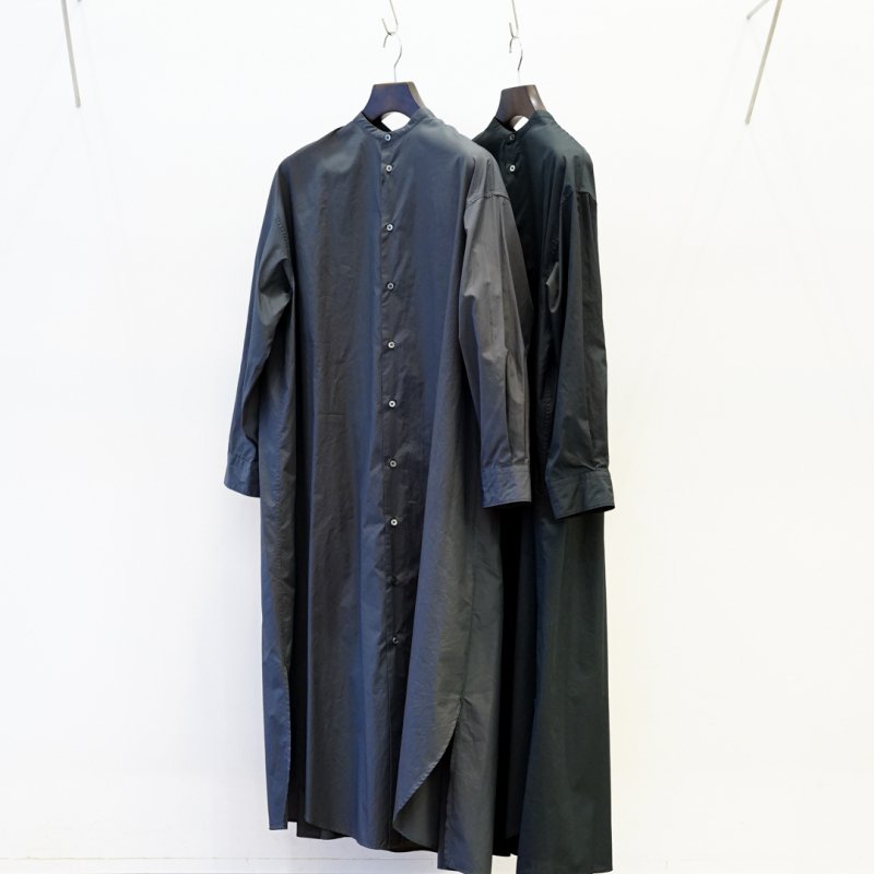 Graphpaper for women's(グラフペーパー)Broad Band Collar Oversized Shirt Dress  (GL233-60009B)/C.Gray/Black