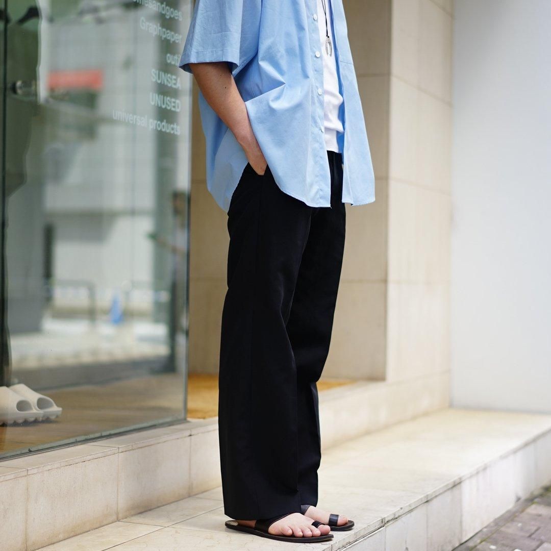 AURALEE (オーラリー) Hard Twist Finx Linen Chino Slacks (A24SP01LB)/Black