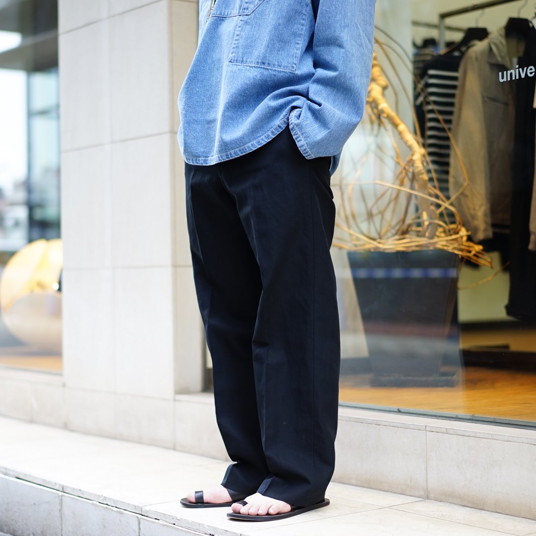 AURALEE (オーラリー) Hard Twist Finx Linen Chino Slacks (A24SP01LB)/Black