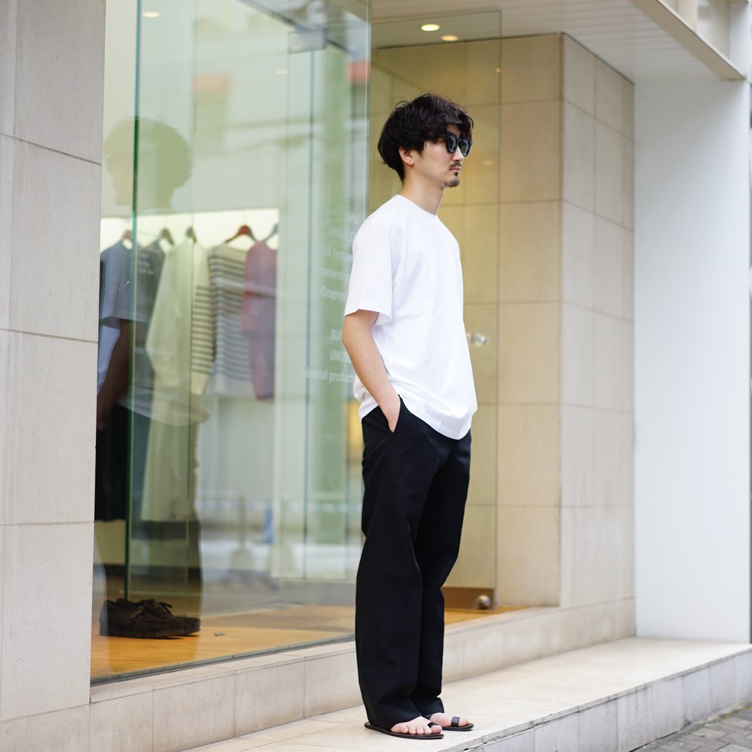 AURALEE (オーラリー) Hard Twist Finx Linen Chino Slacks (A24SP01LB)/Black