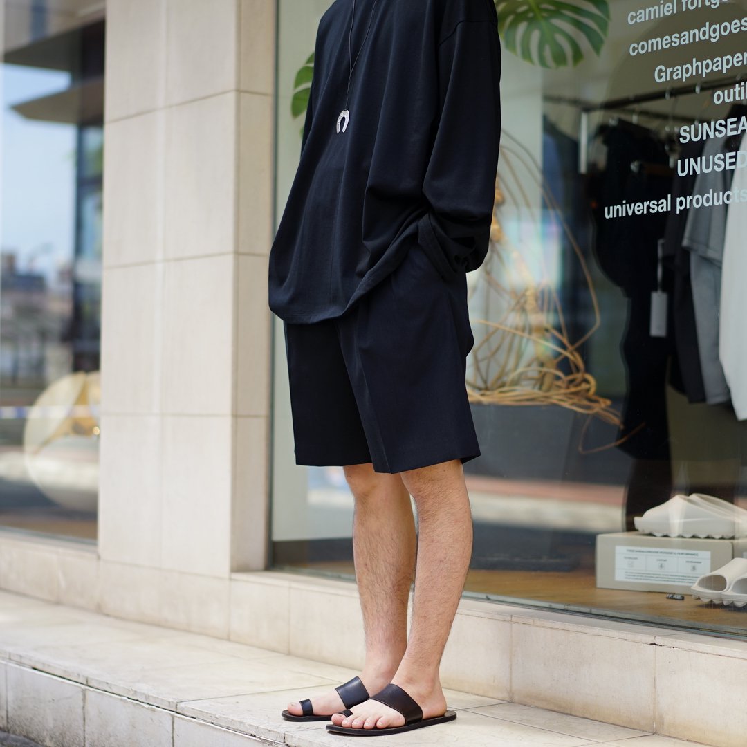 AURALEE (オーラリー)Light Wool Max Gabardine Shorts(A24SP04MG)/Top Black