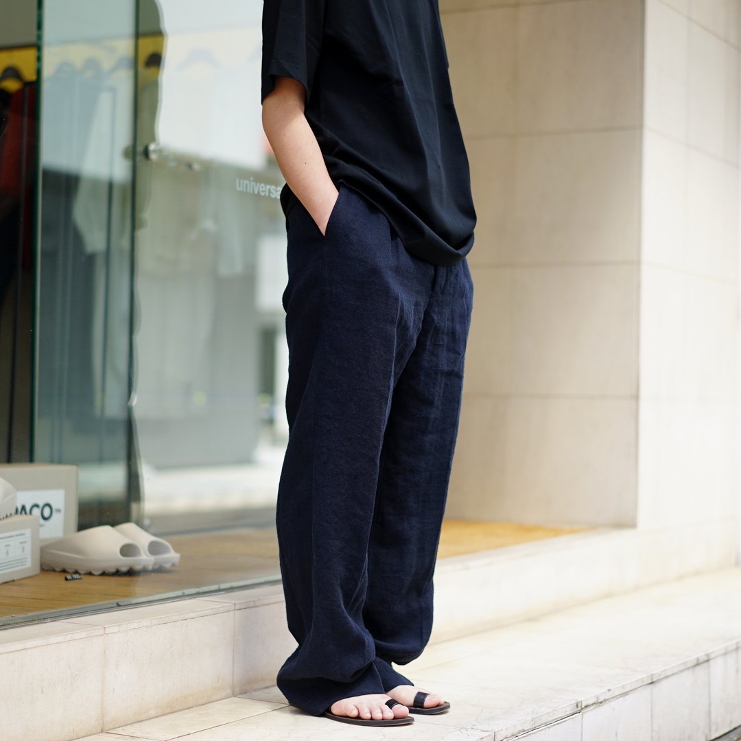 AURALEE (オーラリー)Linen Silk Tweed Slacks(A24SP02LS)/Dark Navy