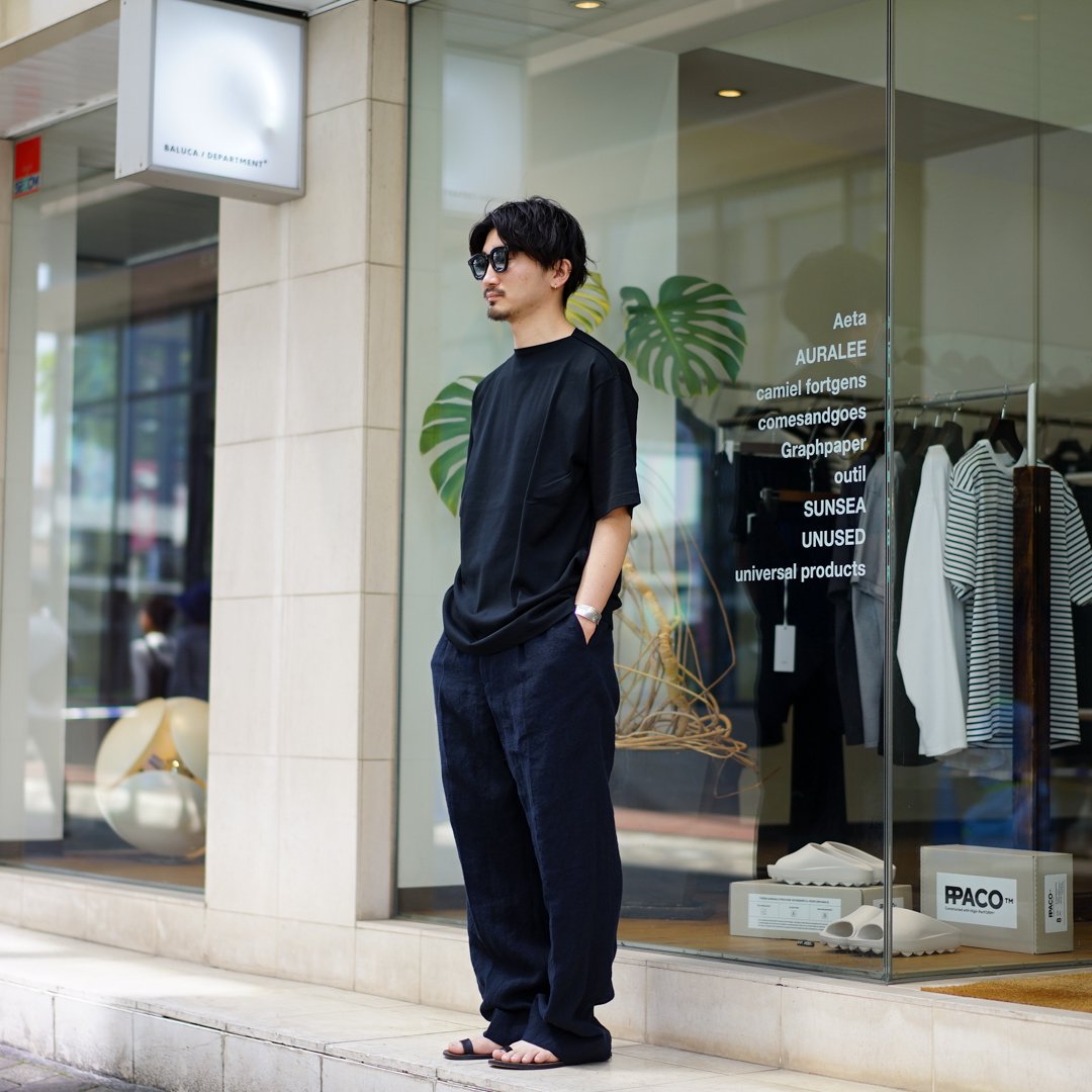 AURALEE (オーラリー)Linen Silk Tweed Slacks(A24SP02LS)/Dark Navy