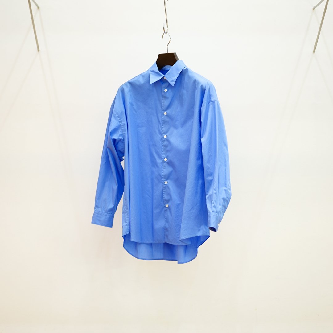 [women's] Graphpaper for women(եڡѡ) Broad L/S Oversized Regular Collar Shirt/Blue