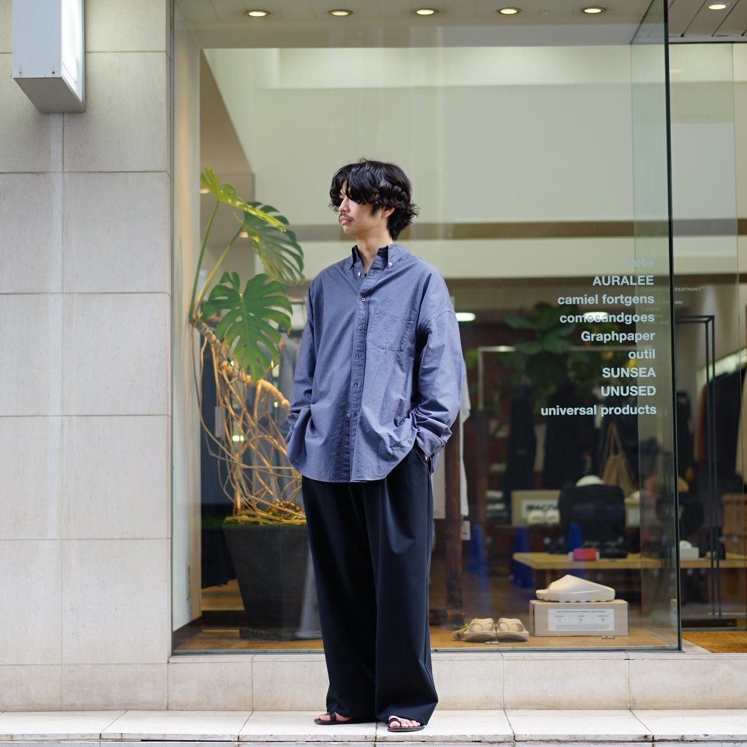 Graphpaper(グラフペーパー)Oxford Oversized B.D.Shirt  (GM-243-50021B)/C.Gray/Navy/Black/