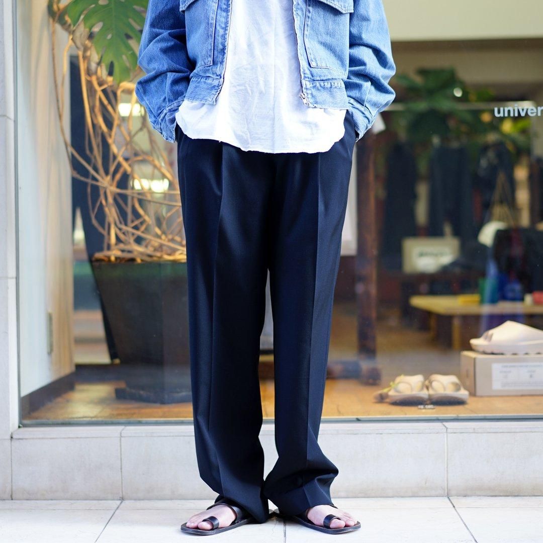 AURALEE (オーラリー) Light Wool Max Gabardine Two-Tuck Slacks(A24AP03MG)/Top  Black