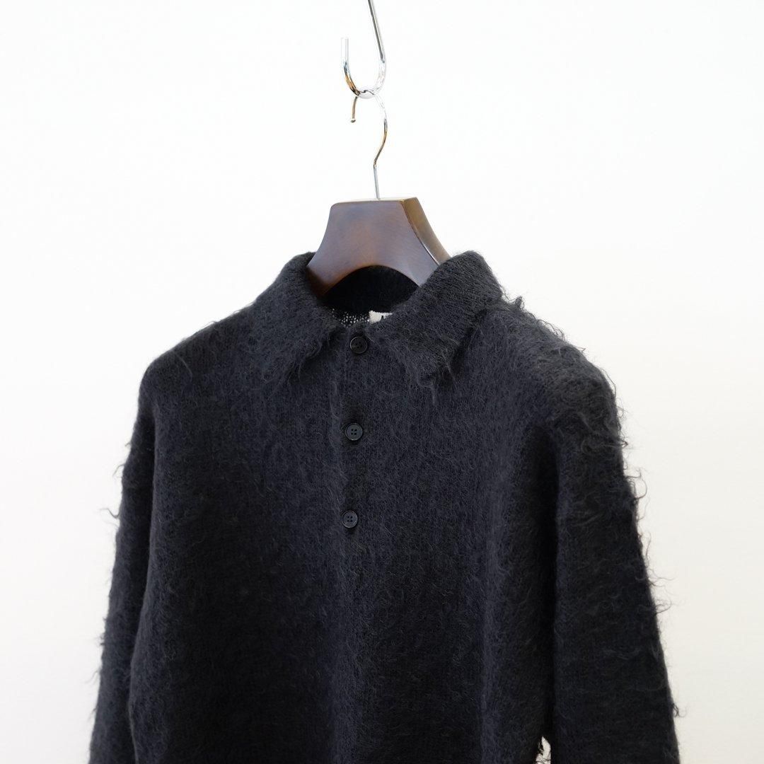 AURALEE (オーラリー)Brushed Super Kid Mohair Knit POLO(A24AP02KM)/Ink Black