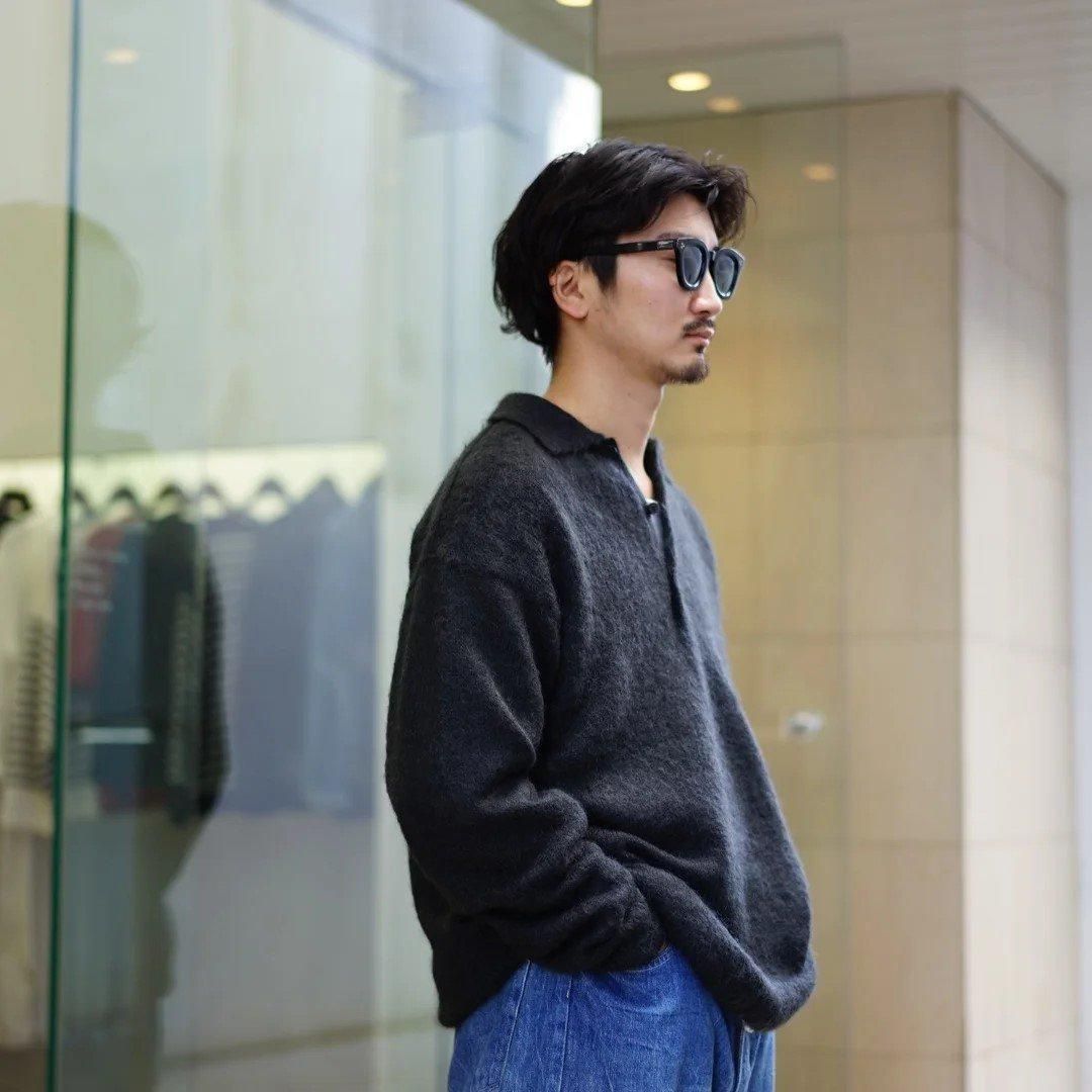 AURALEE (オーラリー)Brushed Super Kid Mohair Knit POLO
