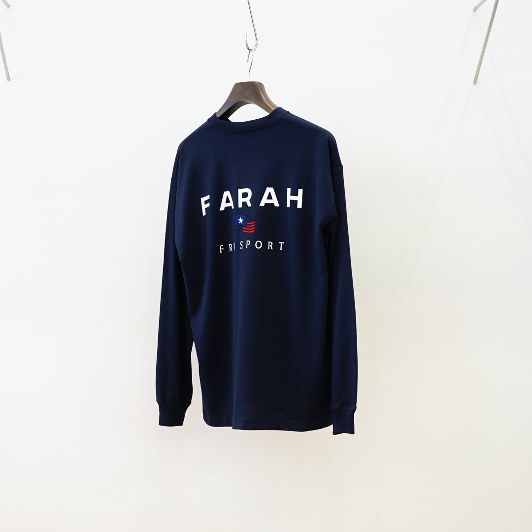 FARAH (ե顼) Printed Graphic L/S Tee "FRH SPORT"(FR0403-M3007)/Navy