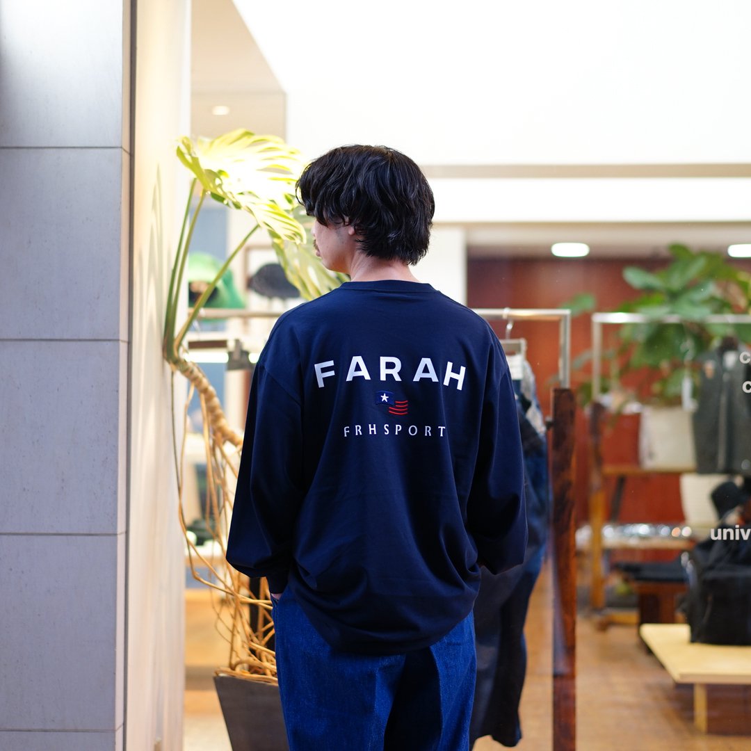 FARAH (ե顼) Printed Graphic L/S Tee "FRH SPORT"(FR0403-M3007)/Navy