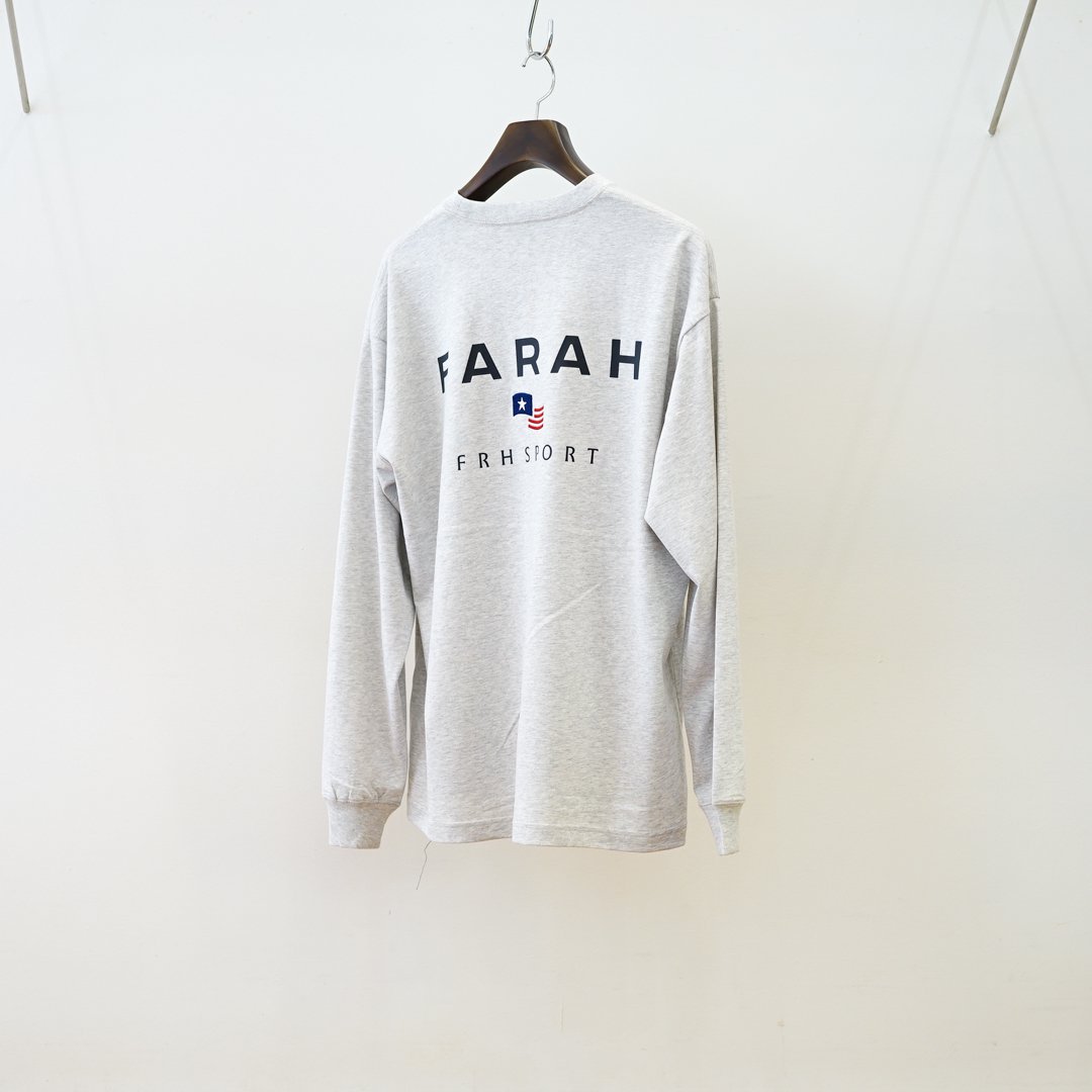 FARAH (ե顼) Printed Graphic L/S Tee "FRH SPORT"(FR0403-M3007)/Heather Gray