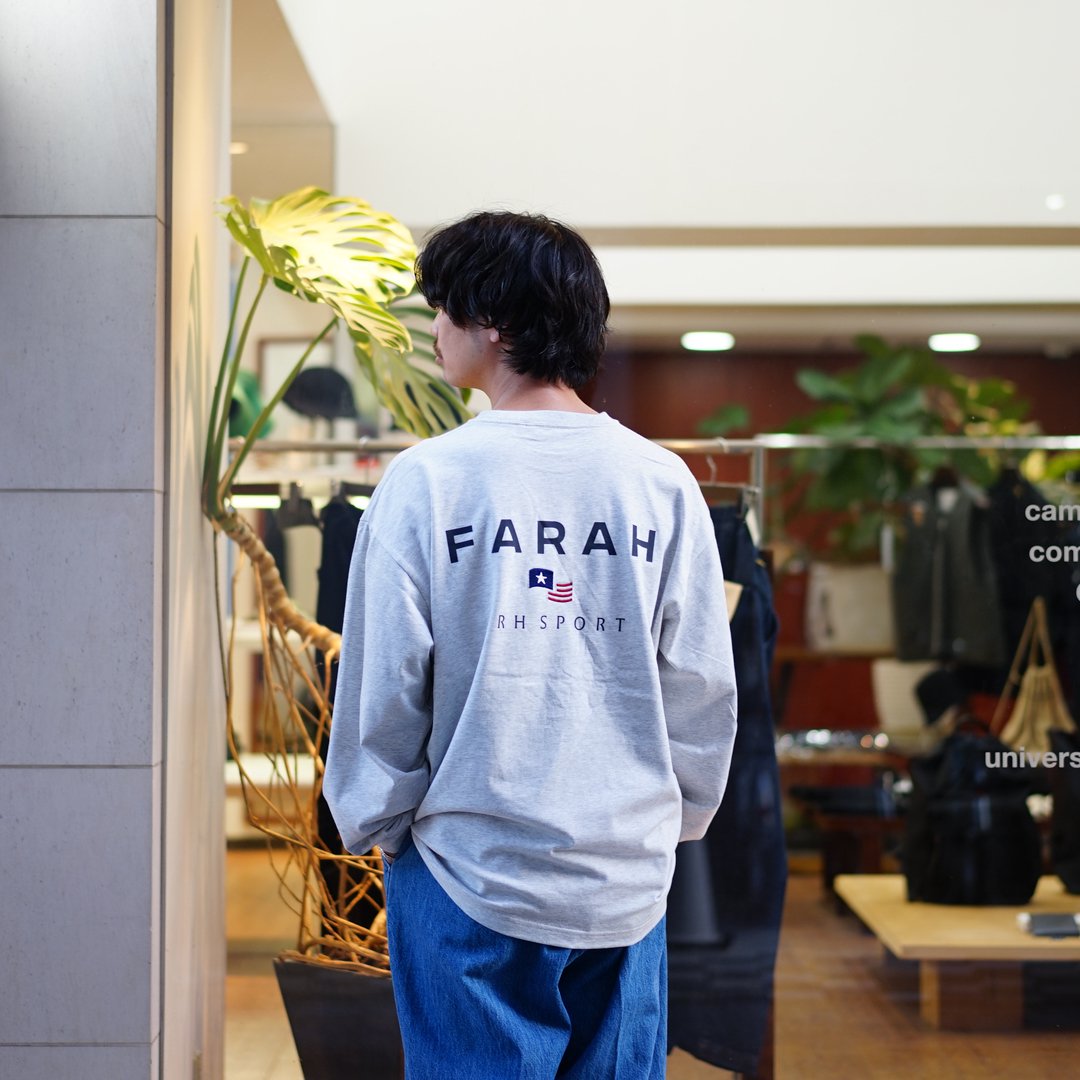 FARAH (ե顼) Printed Graphic L/S Tee "FRH SPORT"(FR0403-M3007)/Heather Gray