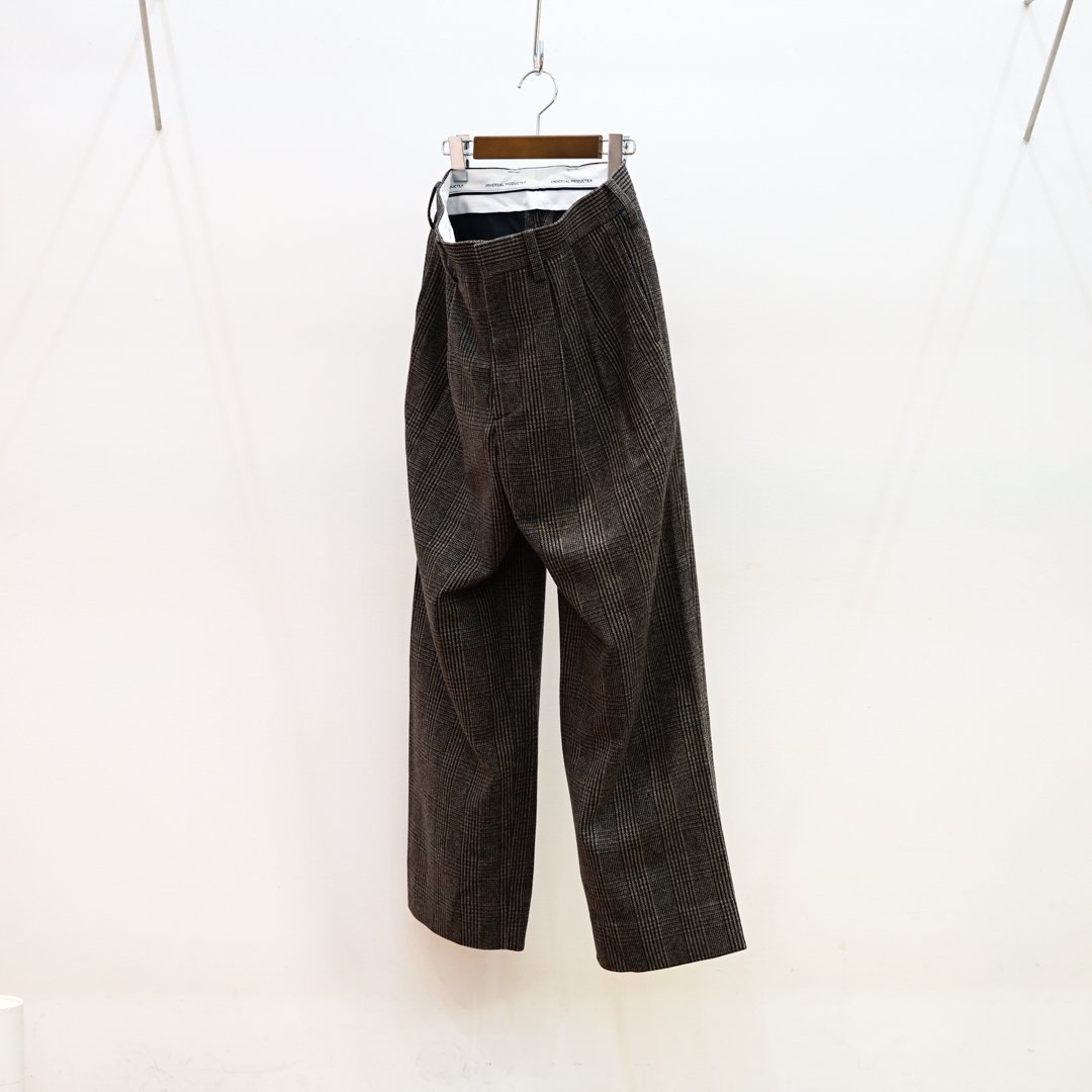 [unisex] universal products(˥Сץ) Tweed Check Wide Trousers
(243-60507)/Gray Check