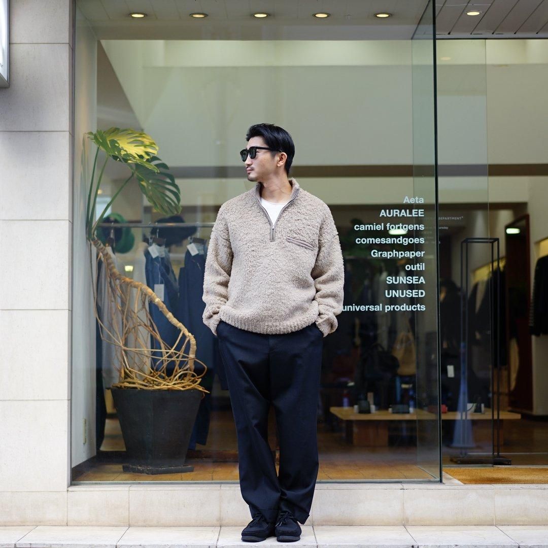★AURALEE★メリノ ウール ボア ハーフ ファスナー ニット AURALEE (オーラリー)Merino Wool Boa Knit Half Zip P/O