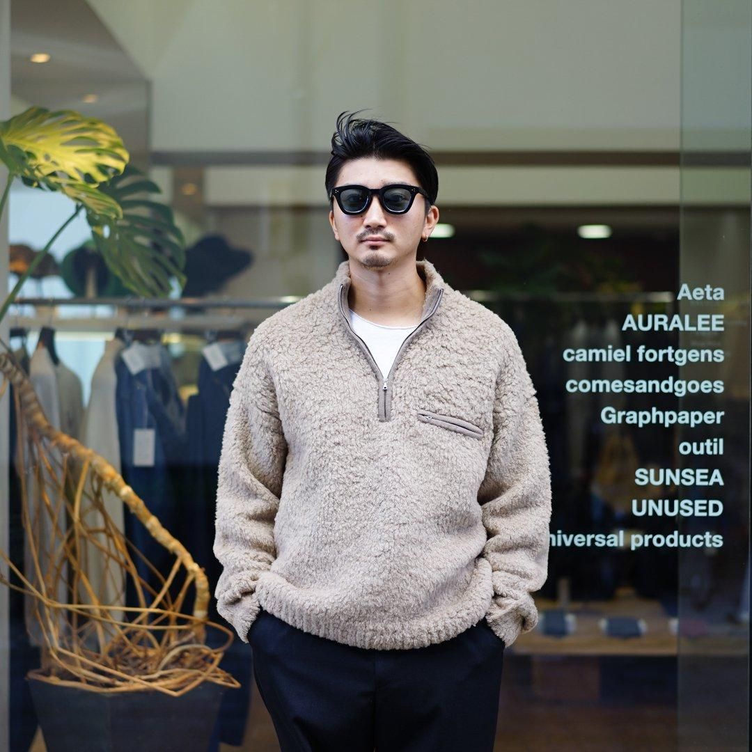 AURALEE (オーラリー)Merino Wool Boa Knit Half Zip P/O AURALEE (オーラリー)Merino Wool Boa Knit Half Zip P/O