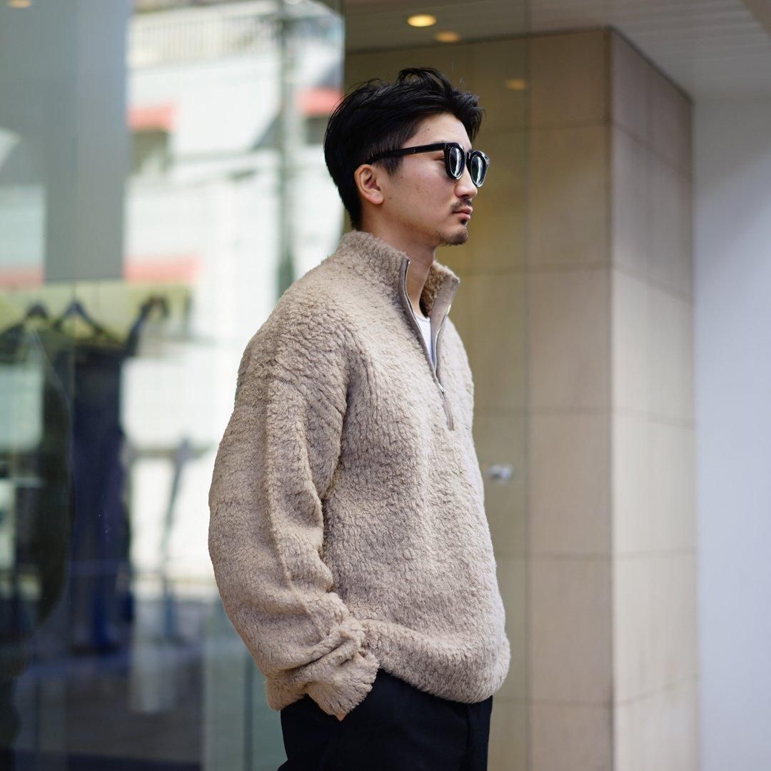 AURALEE (オーラリー)Merino Wool Boa Knit Half Zip P/O(A24AP01WB)/Beige