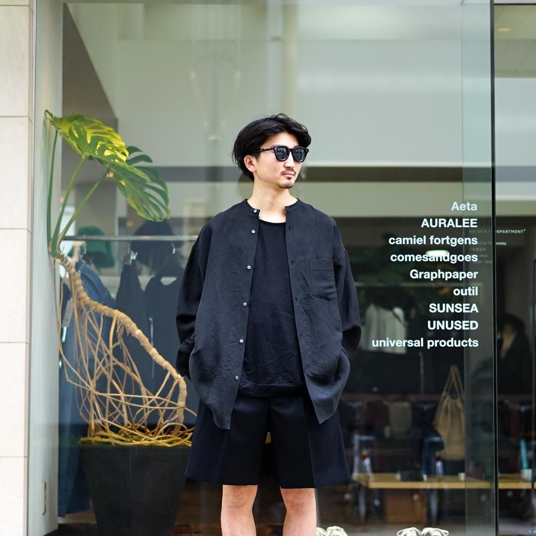 Graphpaper (グラフペーパー) Linen Cupro L/S Oversized Band