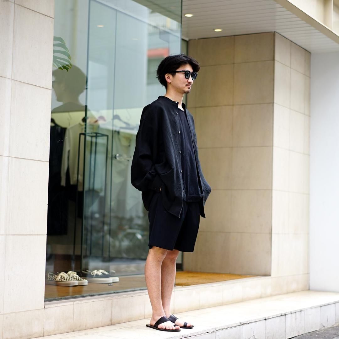 【Graphpaper】Linen Oversized Band Collar Graphpaper LINEN CUPRO L/S OVERSIZED BAND COLLAR SHIRT
