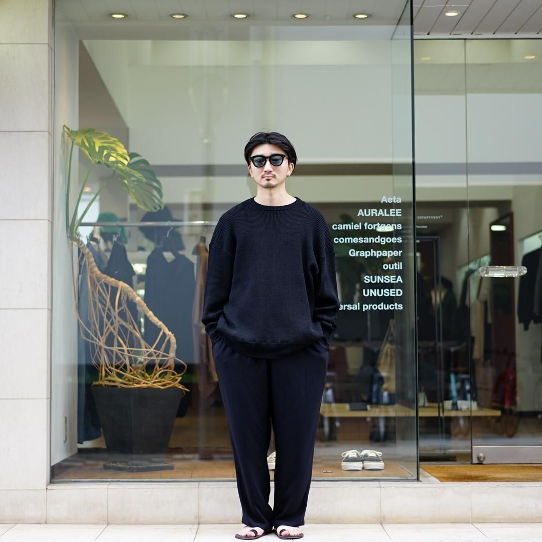 Graphpaper (グラフペーパー) Linen Solotex Loose Rib Crew