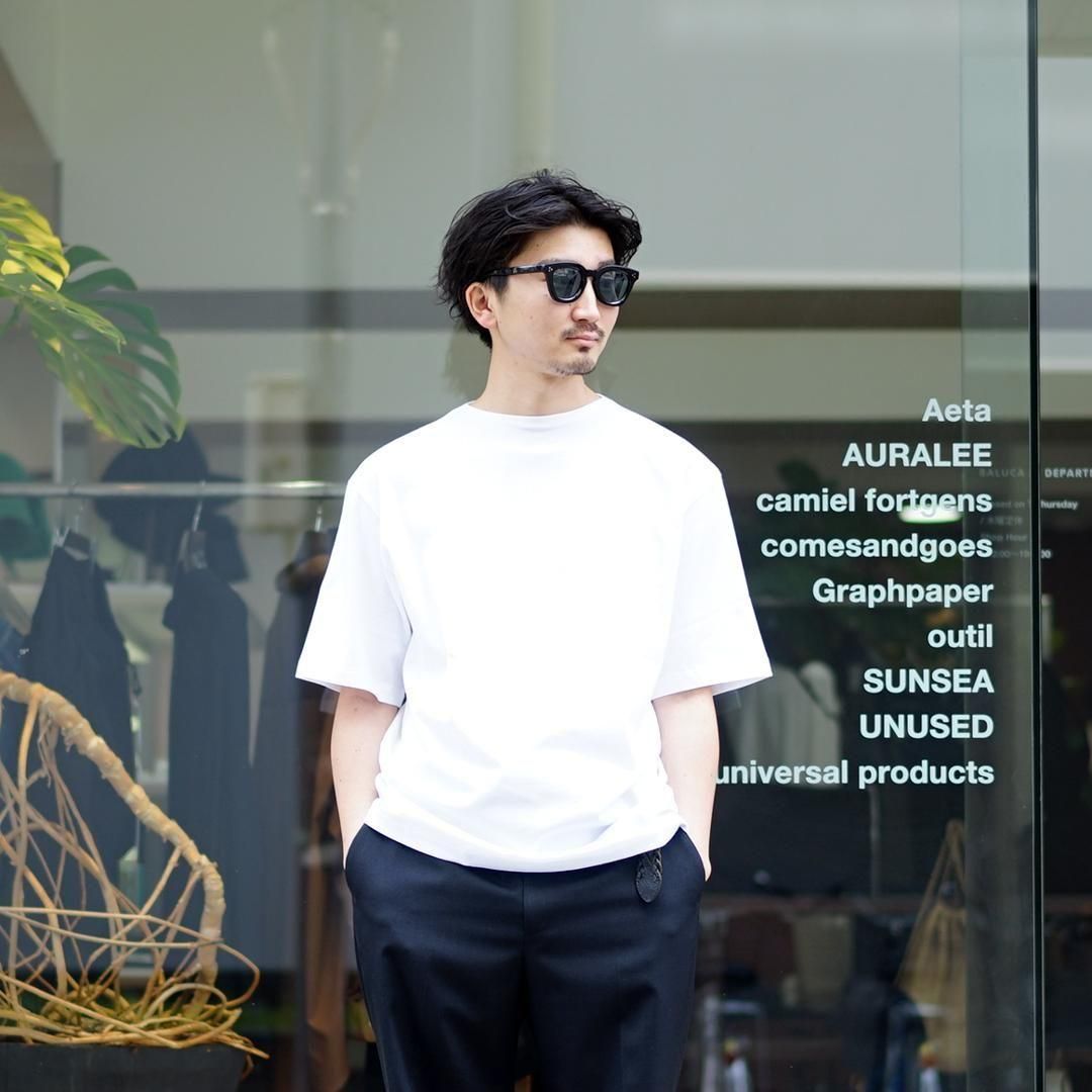 auralee ギザタートル ホワイト AURALEE (オーラリー)Luster Plating Narrow Boat Neck Tee