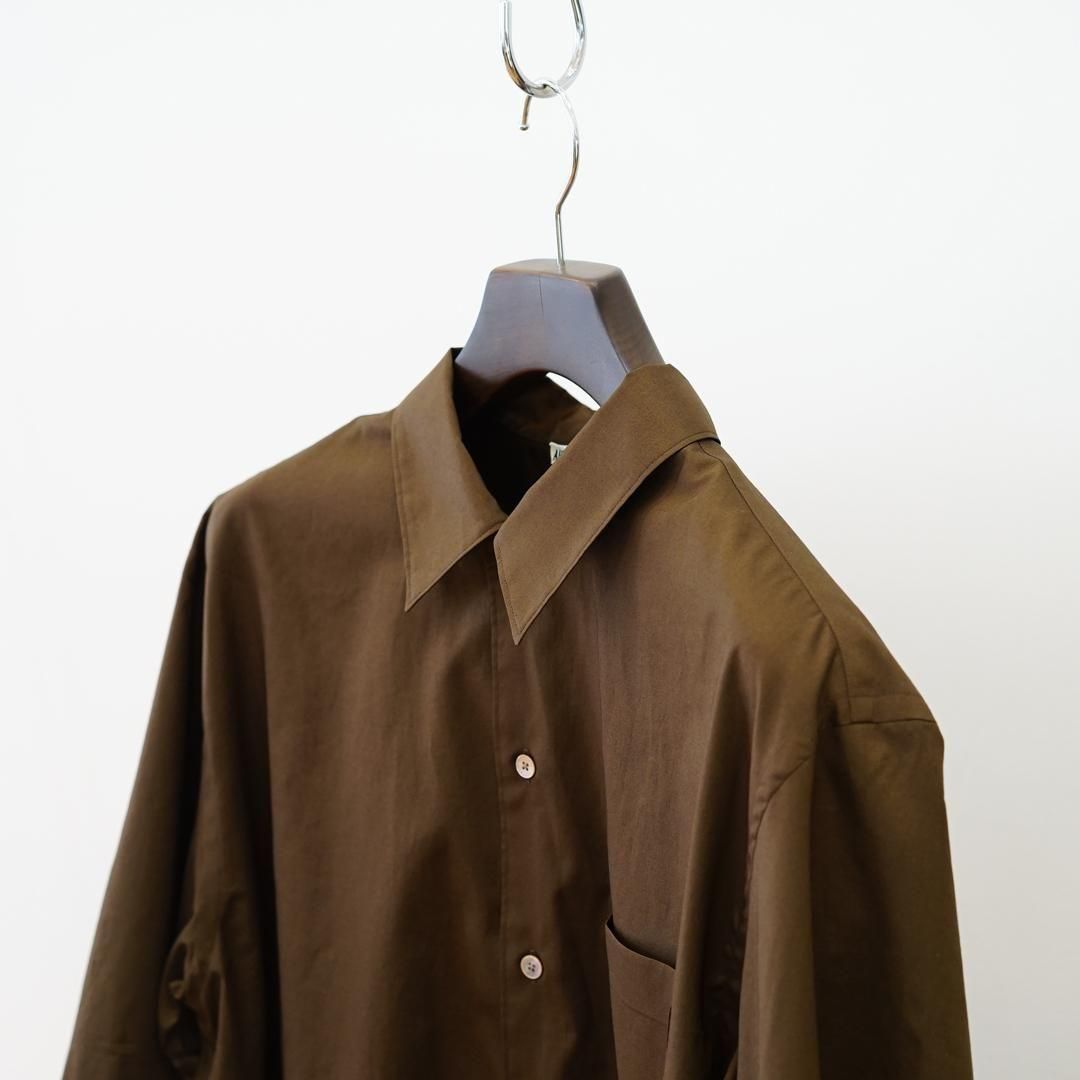 かつまるAURALEE WASHED FINX TYPEWRITER 開襟 AURALEE WASHED FINX TYPEWRITER OPEN COLLAR HALF SLEEVED
