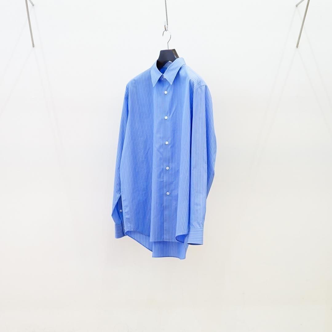 AURALEE (꡼) Suvin High Count Cloth Stripe Shirt(A25SS01SS)/Blue Stripe