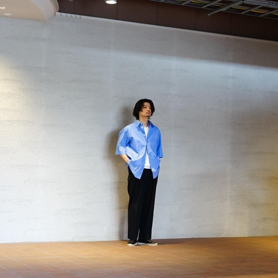 s　オーラリー AURALEE (オーラリー) Suvin High Count Cloth Stripe Half