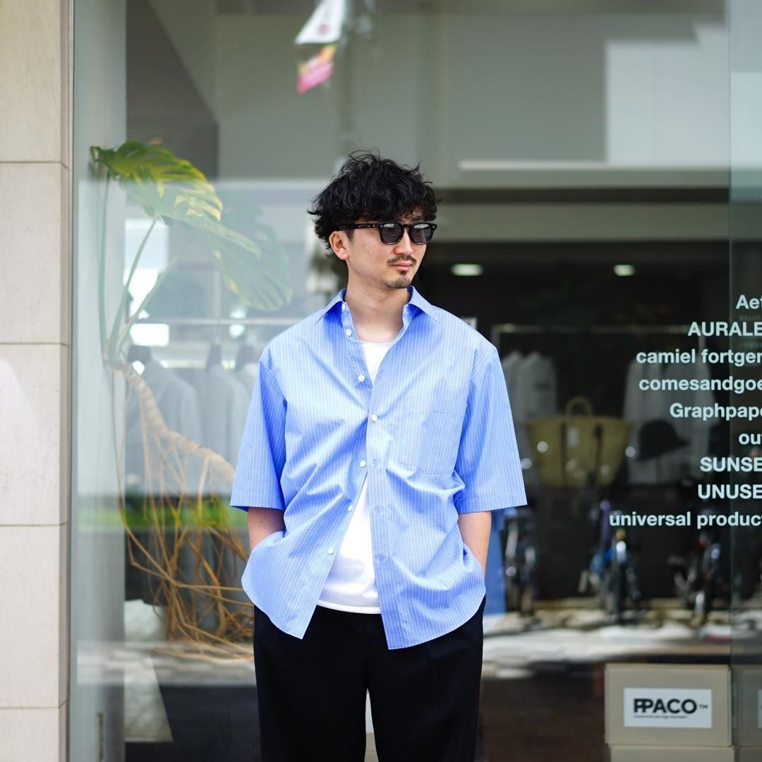 【れんこんれんこん】AURALEE 半袖シャツ Magine シャツ 「SELECT」IR:PE オープンカラー 半袖 メンズ