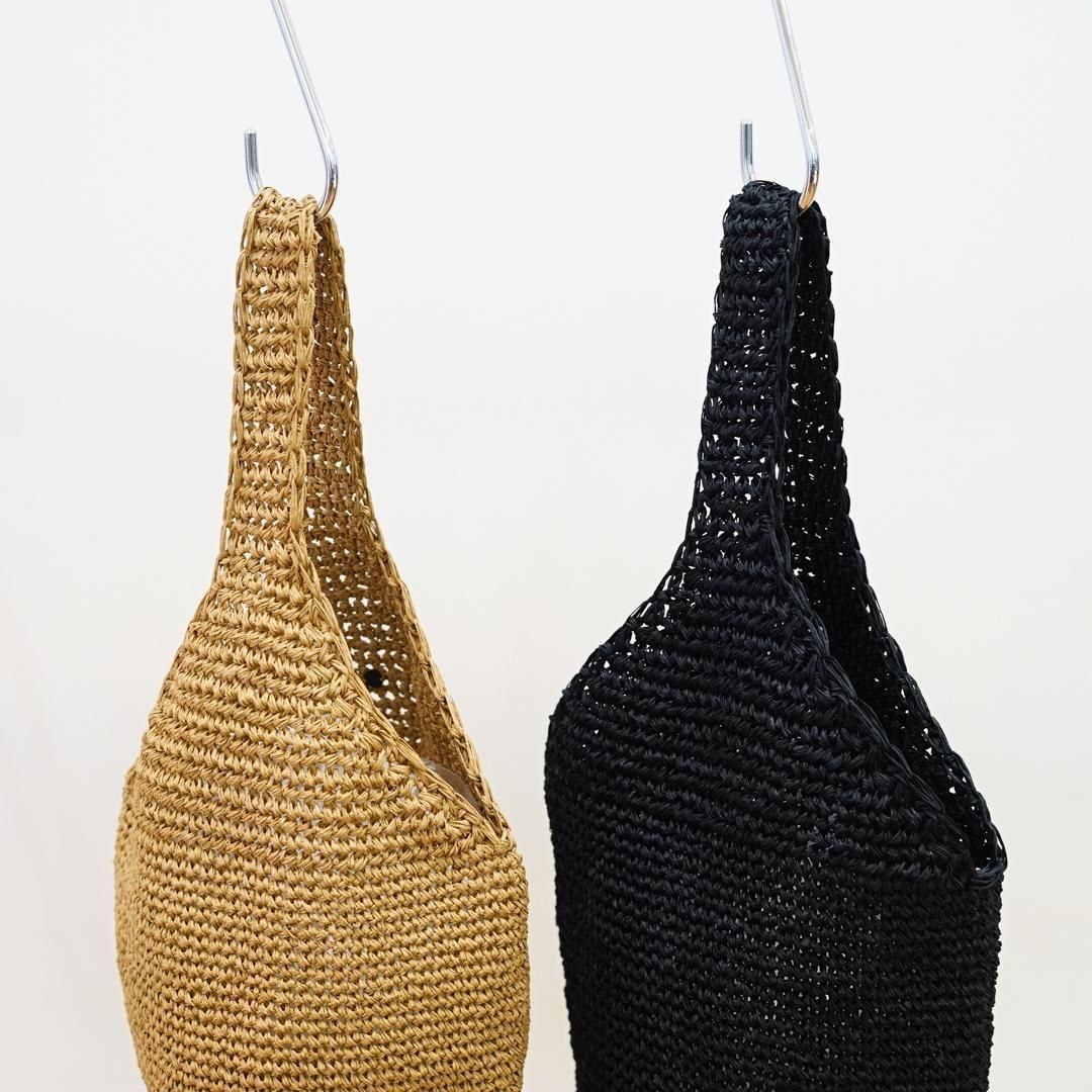 Aeta(アエタ)Paper Yarn Shoulder :M (PY08)/Beige/Black
