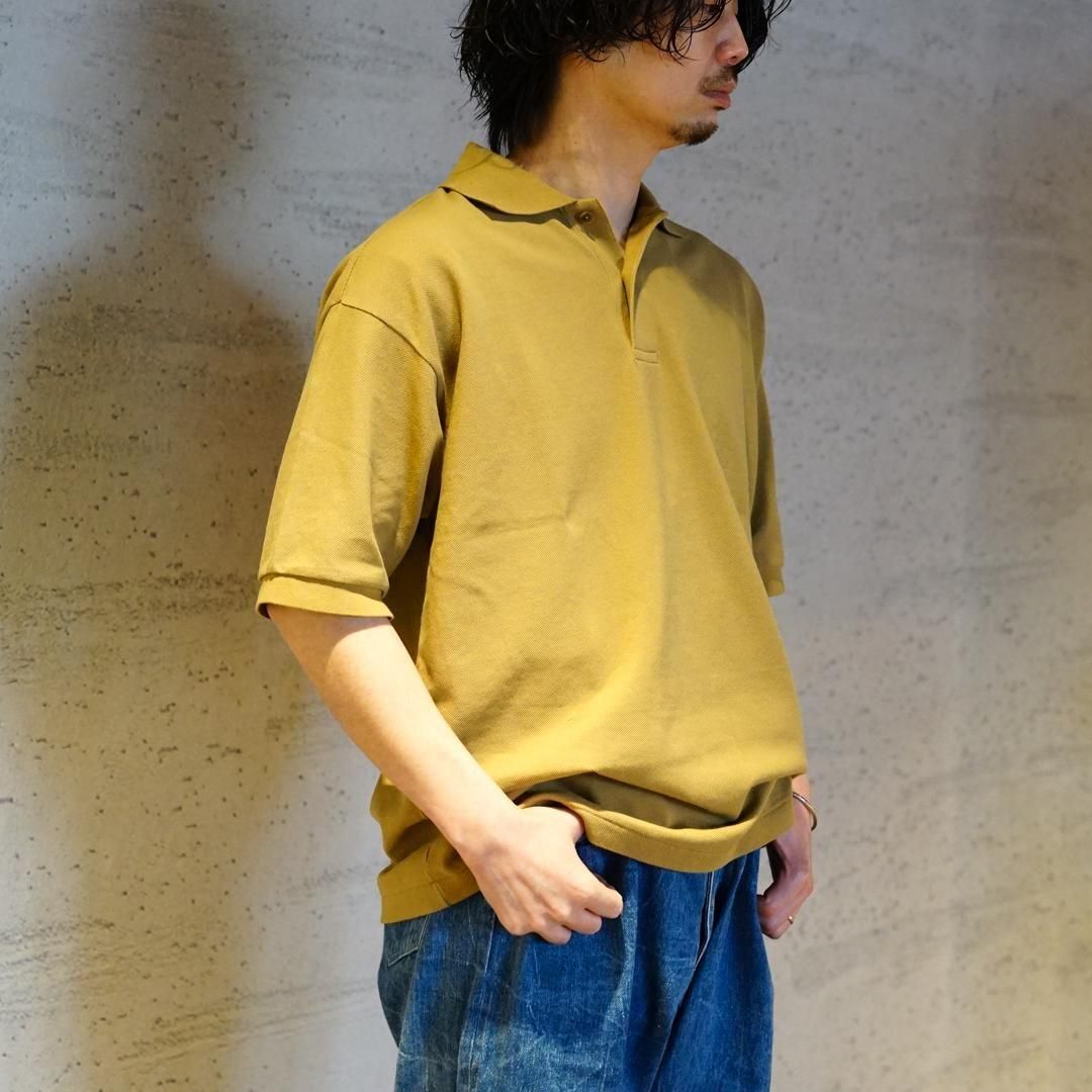 オーラリー　AURALEE BIG POLO 半袖　ポロシャツ　4 イエロー オーラリー AURALEE BIG POLO 半袖 ポロシャツ 4 イエロー