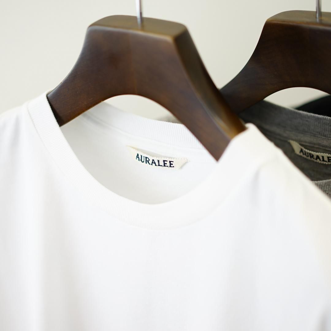 AURALEE (オーラリー)Luster Plating Tee(A00P02GT)/White/Gray