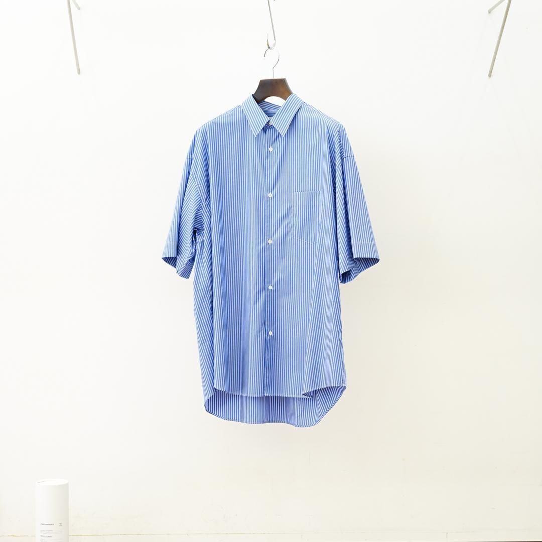 Graphpaper (եڡѡ) SIDOGRAS S/S Oversized Regular Collar Shirt
(GM252-50012)/Blue Stripe