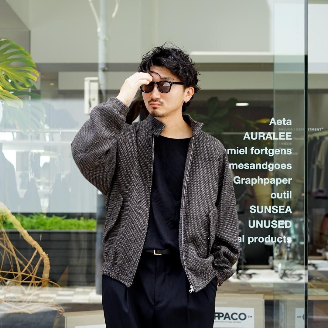 AURALEE ウールアルパカ ツイード ブルゾン ジャケット AURALEE(オーラリー) ALPACA WOOL SILK TWEED ZIP BLOUSON