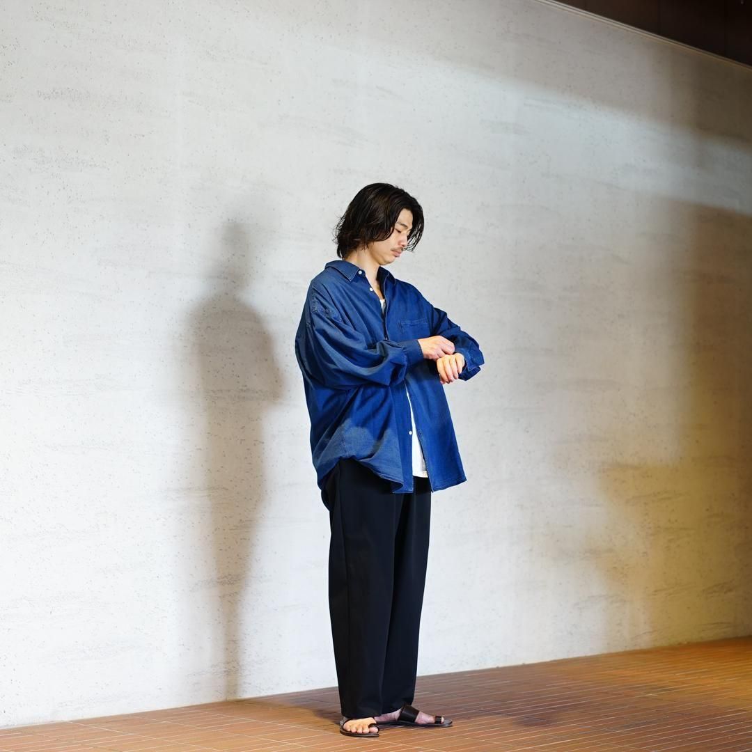 Graphpaper (グラフペーパー) SIDOGRAS Indigo Poplin L/S Oversized