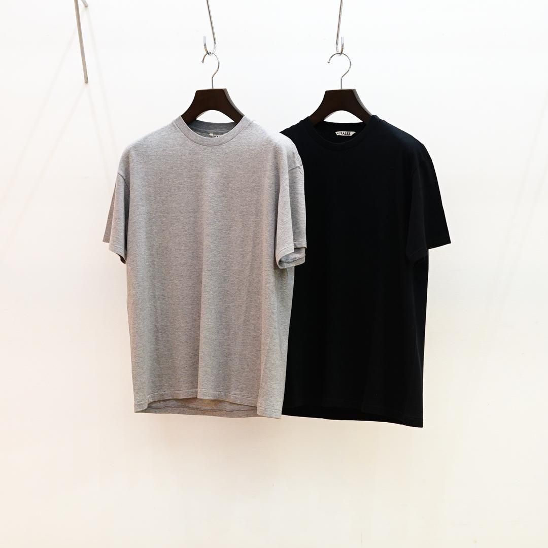 [25AW] AURALEE (꡼) Seamless Crew Neck Tee(A00T01ST) /Top Gray/Black