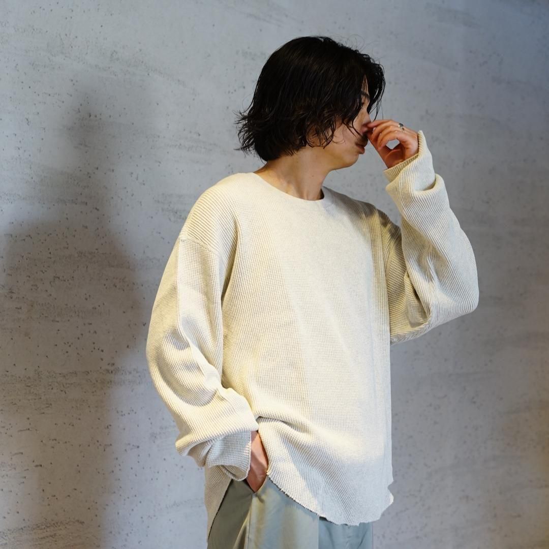 UNUSED (アンユーズド) Long Sleeve Waffle T-Shirt (US2523)/White