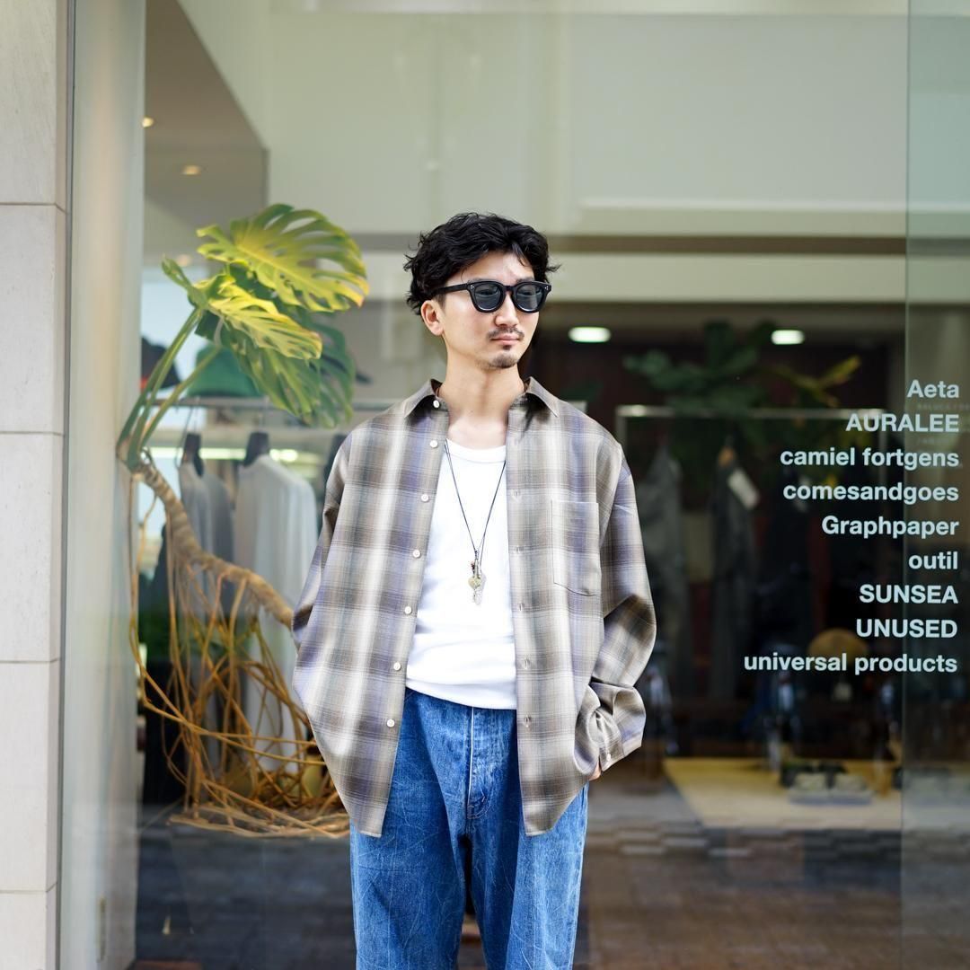 AURALEE (オーラリー) Super Light Wool Check Shirt(A25AS01LC)/Brown