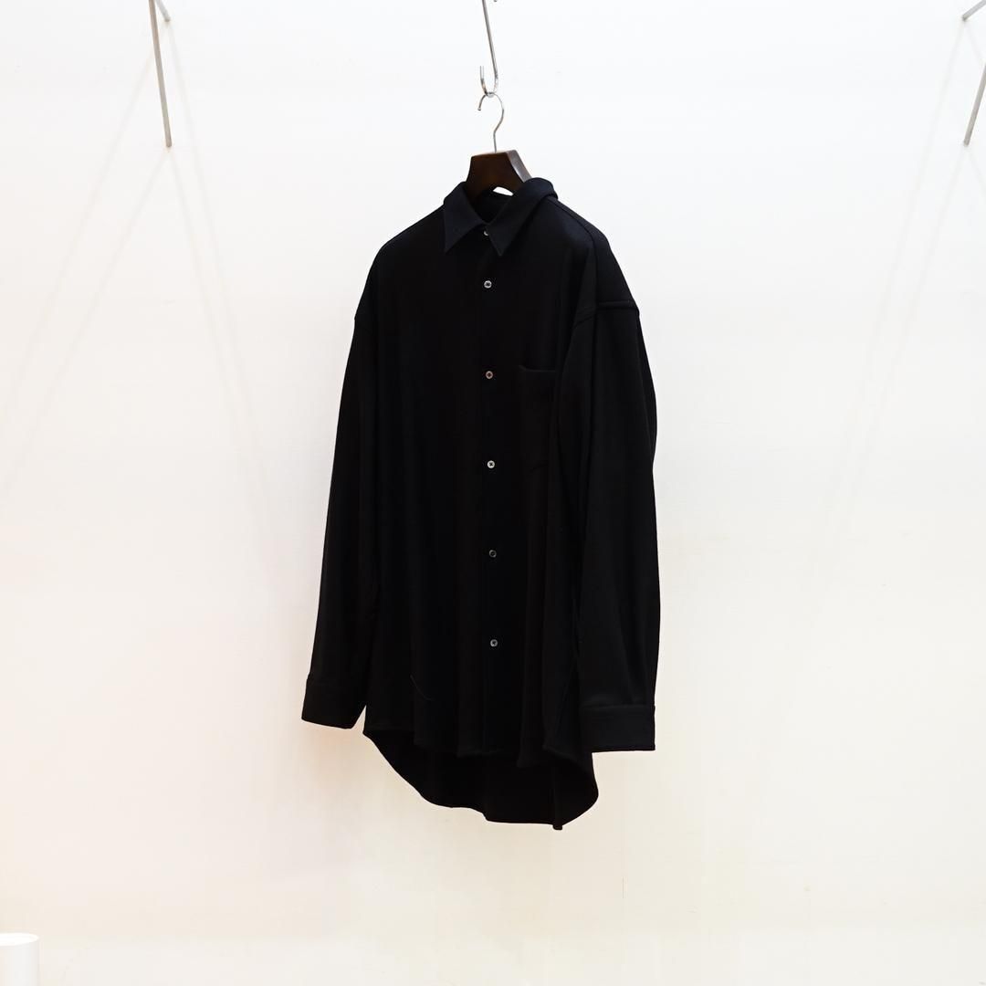Graphpaper (եڡѡ) Wool Smooth Flannel Oversized Regular Collar Shirt
(GU253-50221B)/Black