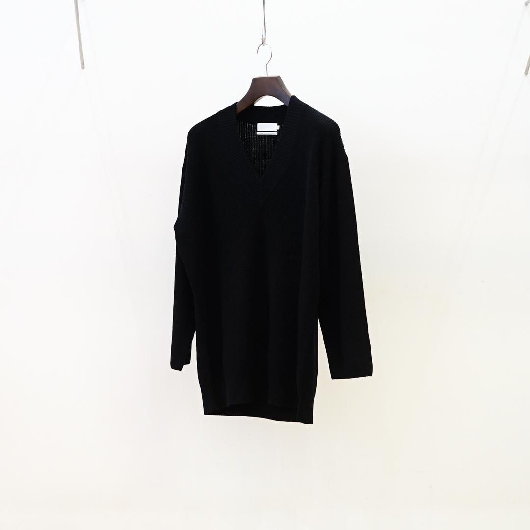 Graphpaper for women's(եڡѡ) Mercerized Fine Wool Oversized V Neck Knit(GL253-80466)/Black