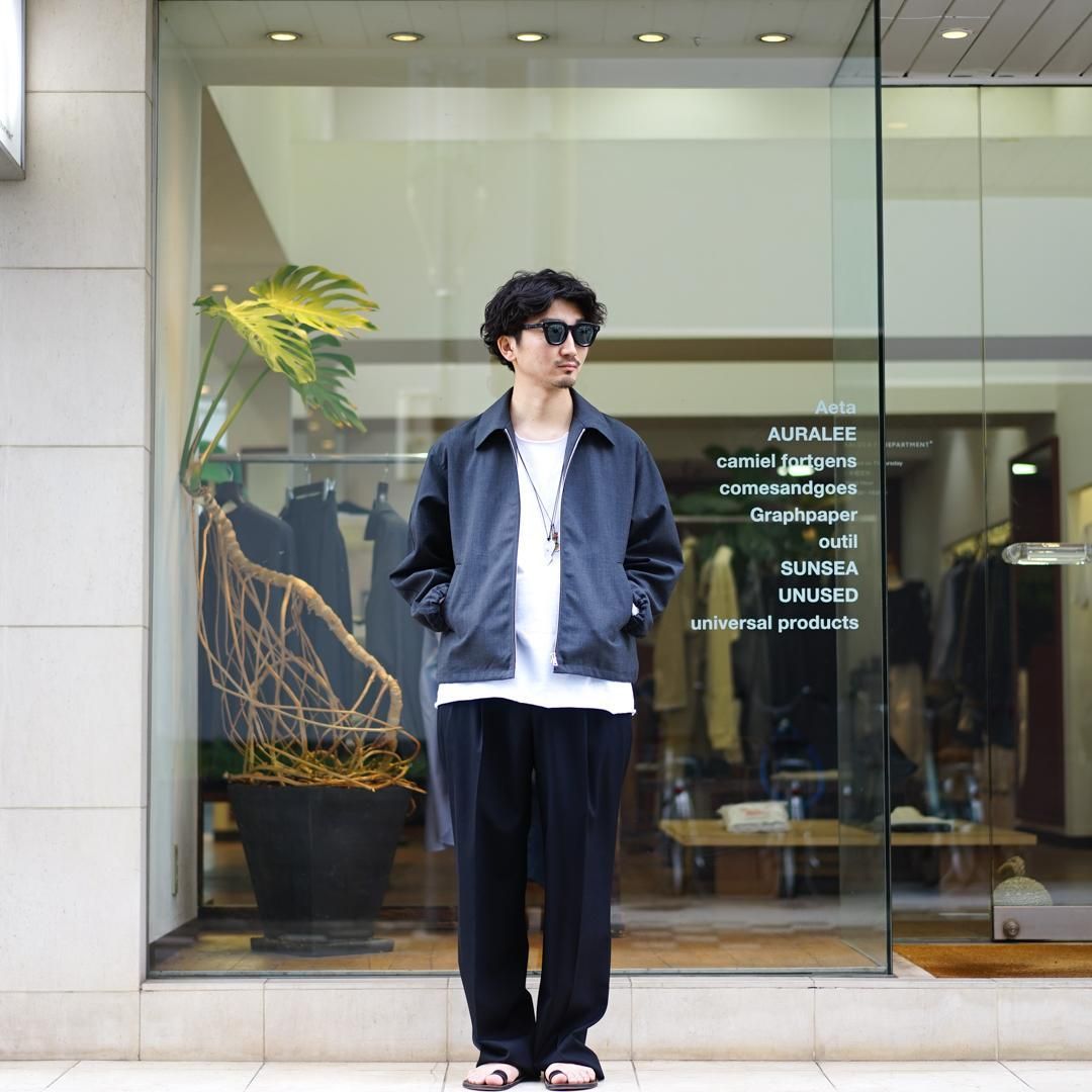 auralee（オーラリー）BONDED TROPICAL WOOL COAT AURALEE (オーラリー) Bonded Tropical Wool Zip Blouson(A26SB02WB