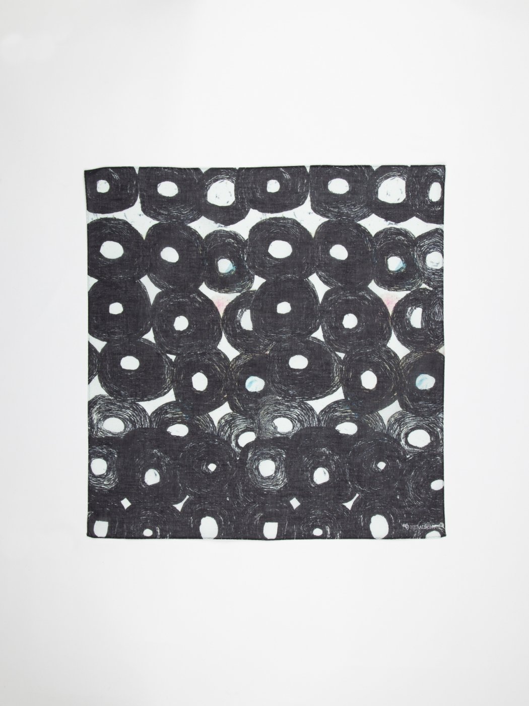 HERALBONY -ART HANDKERCHIEF- Sanae Sasaki -NO TITLE -BLACK02-