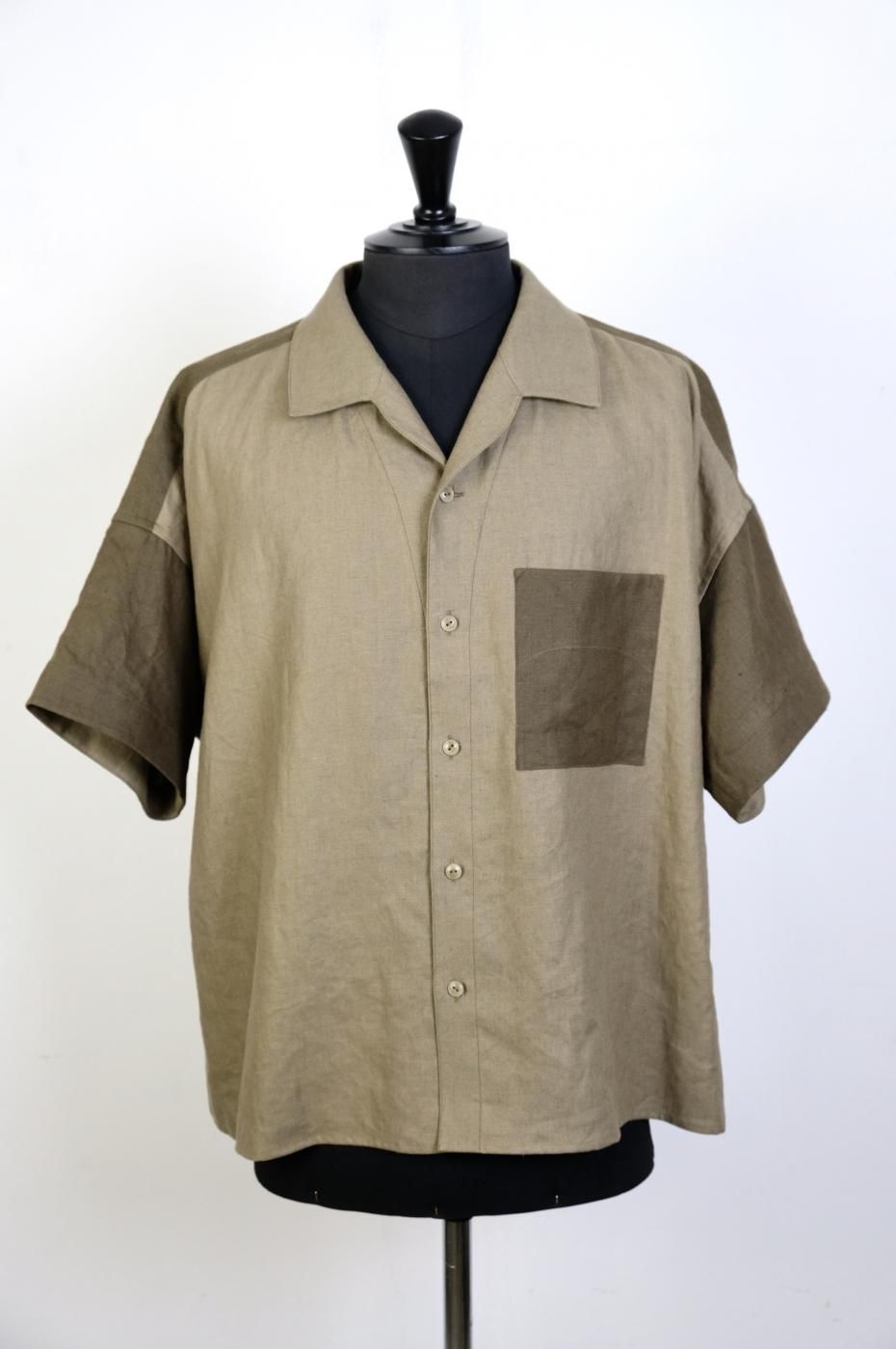 Gorsch the seamster 奶ॹ -Over Shirt/BEIGEOLIVE-