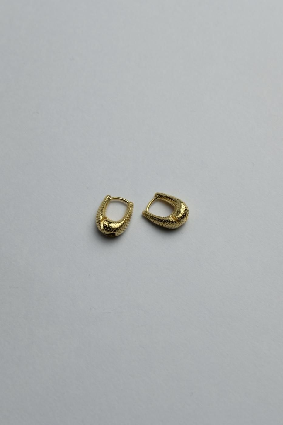 R.ALAGAN-TINY TINY DOT PUFFY HOOPS-GOLD - LOCALERS